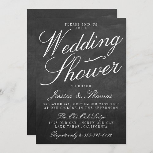 Fancy Chalkboard Wedding Shower Invitations