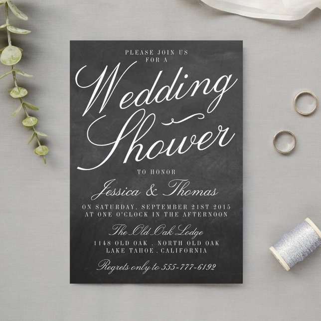 Fancy Chalkboard Wedding Shower Invitations (Creator Uploaded)