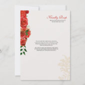 Fancy Charro Red Roses Quinceanera Invitation (Back)