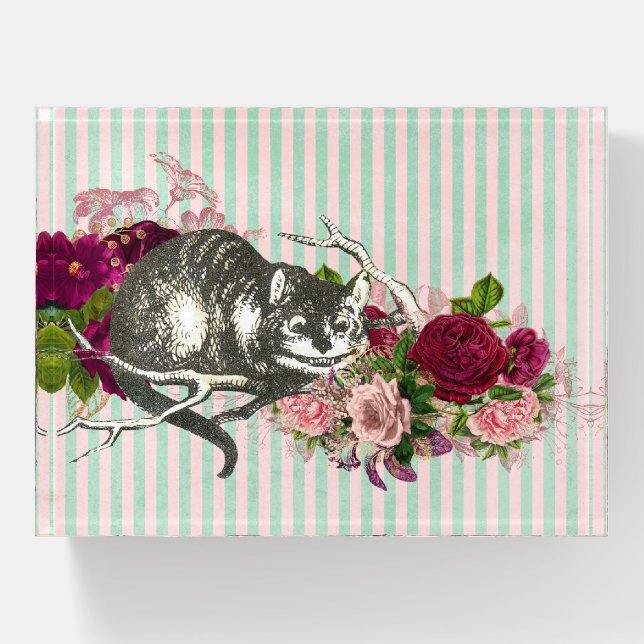 Fancy Cheshire Cat Collage Paperweight (Front)