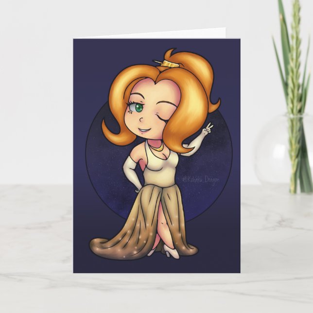 Fancy Chibi Girl Card (Front)