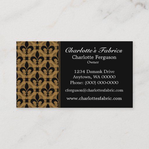 Customizable Fancy Chic Business Card, Honey Beige