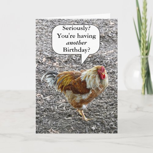 Fancy Chicken Happy Birthday Humor Card