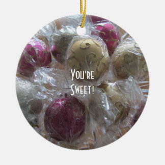 Fancy Christmas Candy Ceramic Ornament
