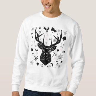 Fancy Christmas carpet with deer head patterns Sweatshirt