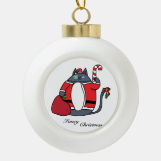Fancy Christmas Ceramic Ball Christmas Ornament