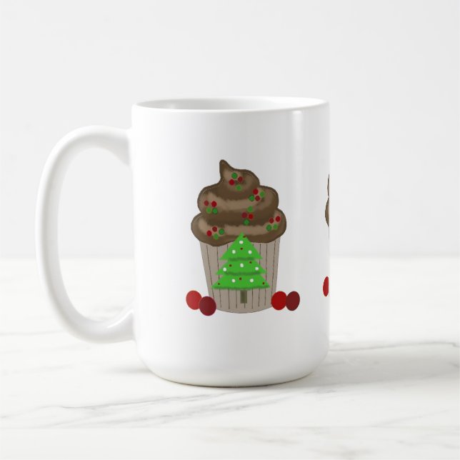 Fancy Christmas Cupcakes Coffee Mug (Left)
