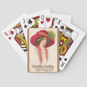 Fancy Christmas Lady Poker Cards