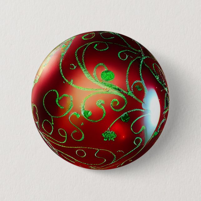 Fancy Christmas Ornament Button (Front)