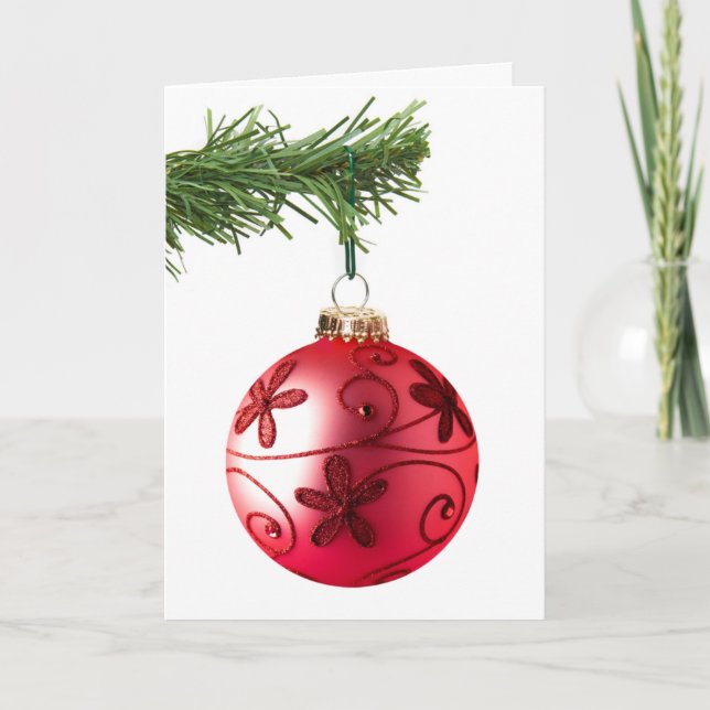 Fancy Christmas Ornament Holiday Card (Front)