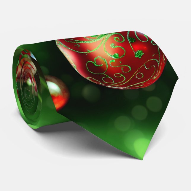 Fancy Christmas Ornament Neck Tie (Rolled)