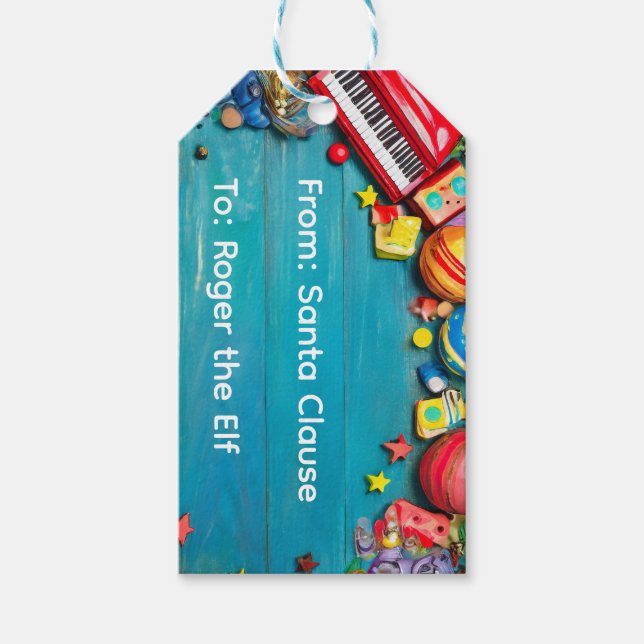 Fancy Christmas Personalized Childs Gift Tags (Front)