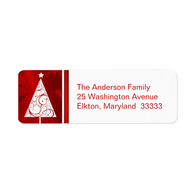 Fancy Christmas Tree Return Address Labels Zazzle