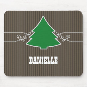 Fancy Christmas Tree Swirls Mousepad
