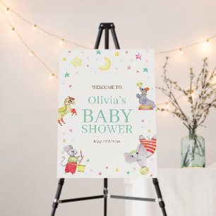 Fancy Circus Animals Baby Shower Welcome Sign
