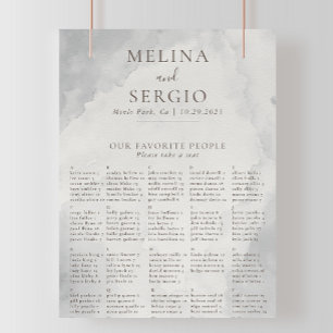 Fancy Classic Alphabetical Wedding Seating Chart