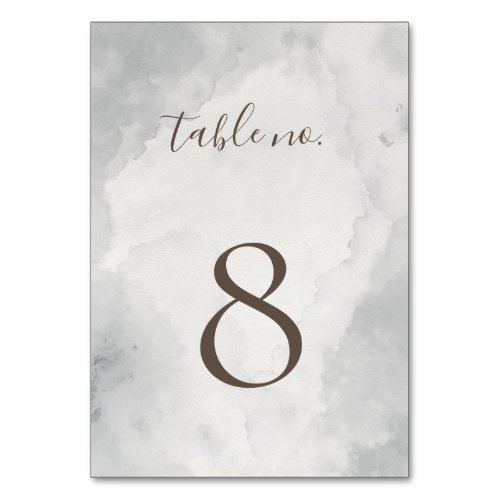 Fancy Classic Brown Calligraphy Wedding  Table Number