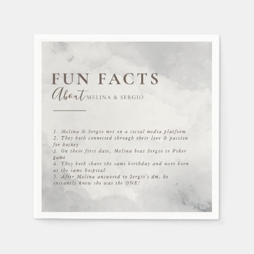 Fancy Classic Brown Trivia Fun Facts Wedding   Napkins