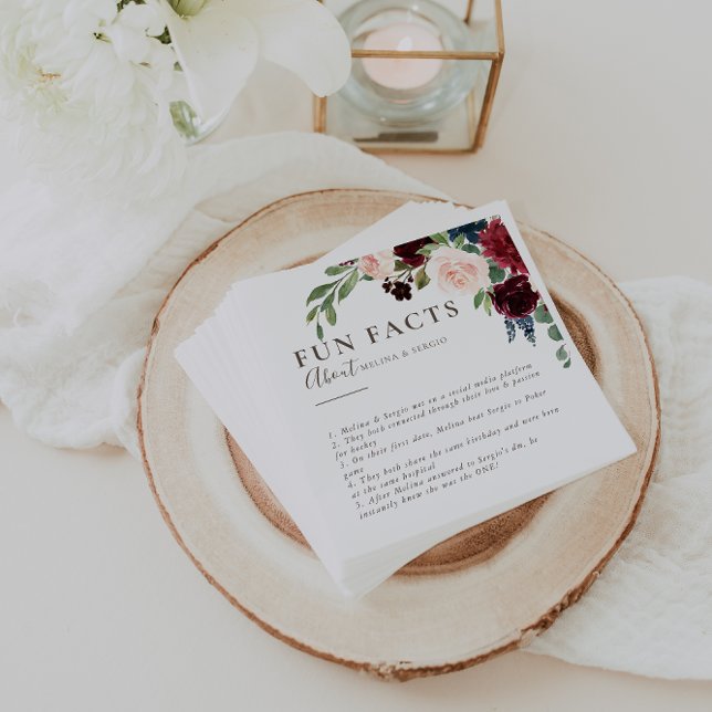 Fancy Classic Brown Trivia Fun Facts Wedding   Napkins (Creator Uploaded)