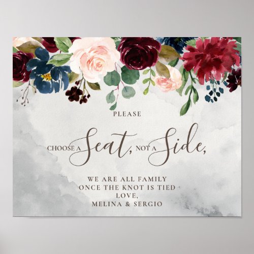 Fancy Classic Choose a Seat Not a Side Wedding   Poster
