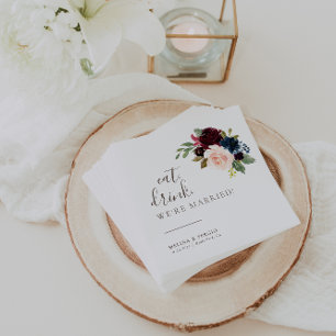 Fancy Classic Eat Drink We're Married Wedding Napkins