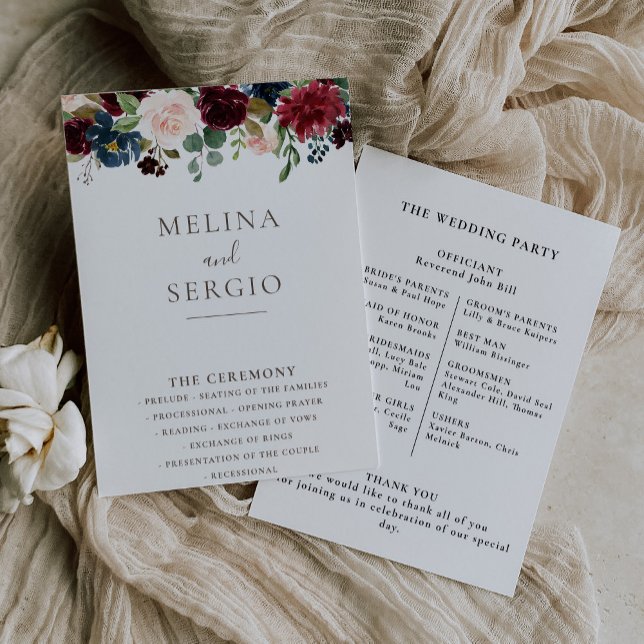 Fancy Classic Flowers Wedding program (Creator Uploaded)