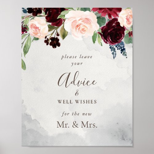 Fancy Classic Rose Flowers Advice and Well Wishes  Poster