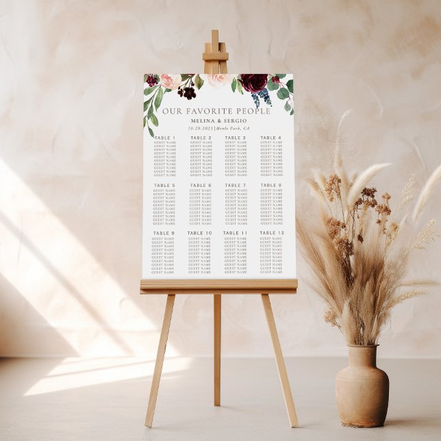 Fancy Classic Wedding Seating Chart Foam Board (Creator Uploaded)