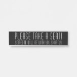 [ Thumbnail: Fancy, Classy and Elegant "Please Take a Seat!" Door Sign ]