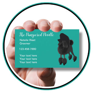 Fancy Classy Dog Grooming Services Business Card