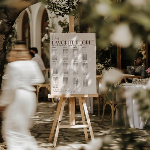 Fancy Cocoa Brown Old Money Wedding Seating Charts Foam Board