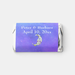 Fancy Colorful Crescent Moon With Face Purple Sky Hershey's Miniatures