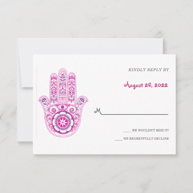 Fancy Colorful Hamsa Response Cards (Front)