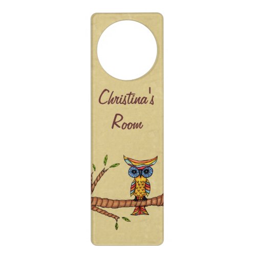 Fancy Colorful Owl Tree Branch Door Hanger