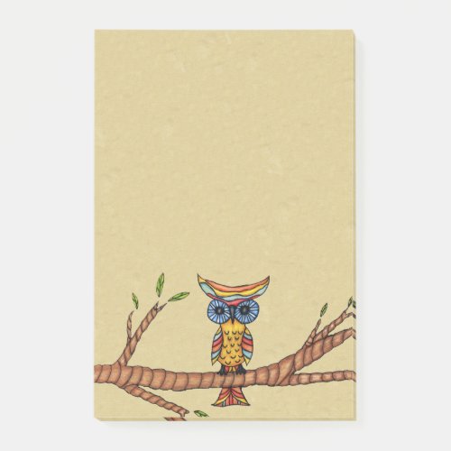 Fancy Colorful Owl Tree Branch Post_it Notes