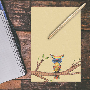 Fancy Colorful Owl Tree Branch Post-it Notes