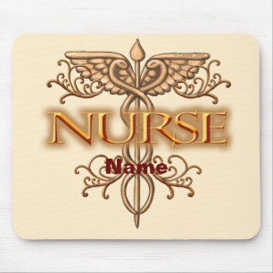 Fancy copper caduceus nurse  mouse pad
