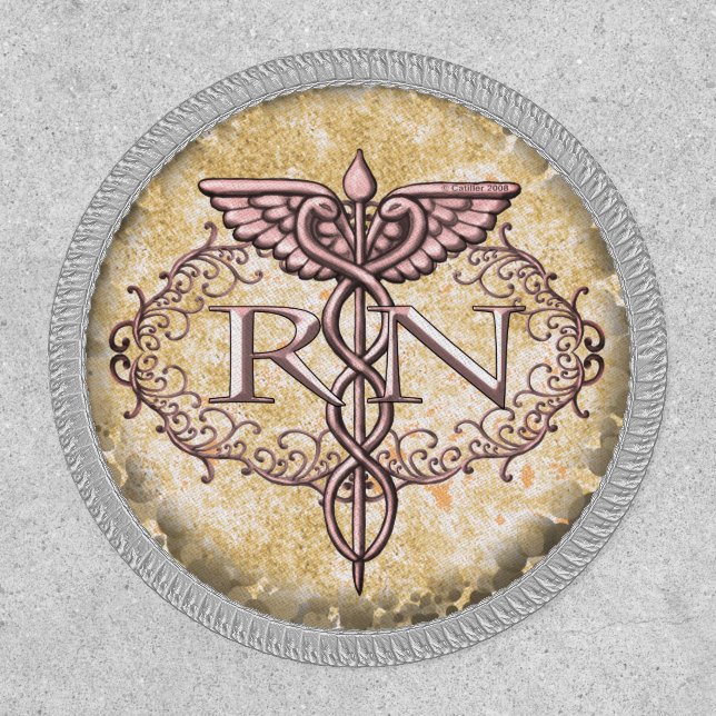 Fancy copper caduceus nurse  patch (Front)