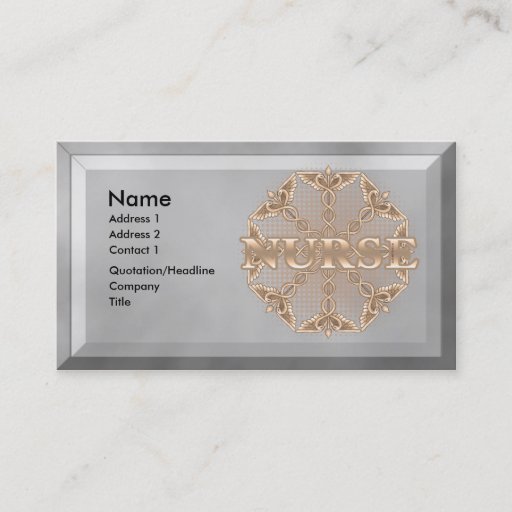 Customizable Copper Caduceus Star Nurse Business Card