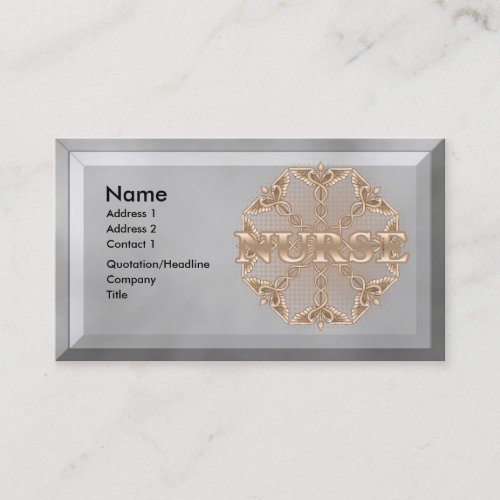 Fancy Copper Caduceus RN Nurse custom name Business Card