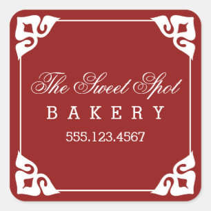 Fancy Corners Bakery Stickers / Red
