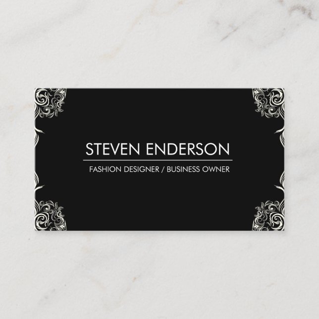 Fancy Corners Fashion Designer Business Card (Front)