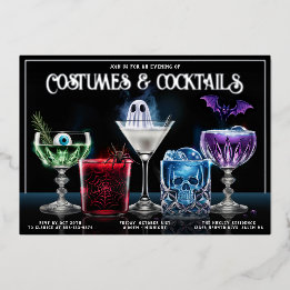 Fancy Costumes & Cocktails Custom Foil Invitation