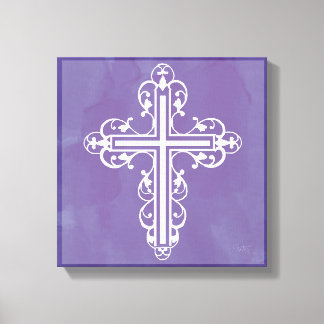 Fancy Cross Design No. 5 Purple Canvas Print