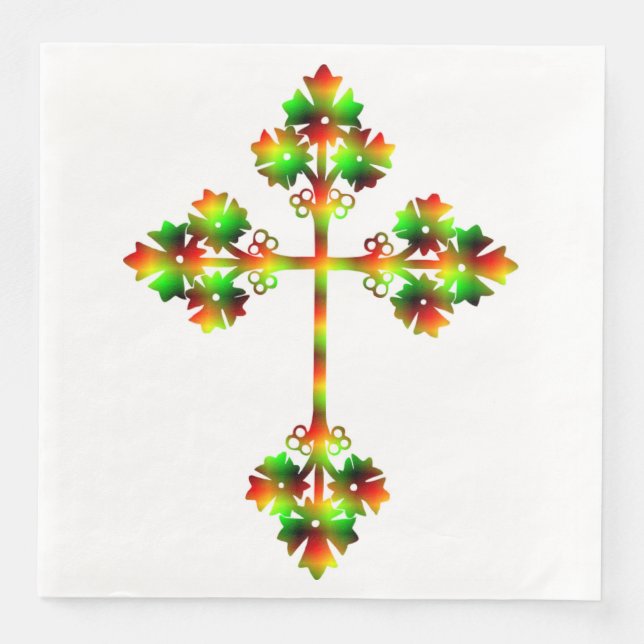 FANCY CROSS PAPER DINNER NAPKINS (Front)