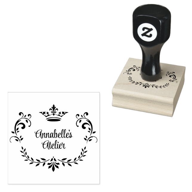 Fancy Crown Wreath Customizable Product Stamp (Stamped)