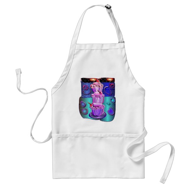 fancy cup cakes 1 adult apron (Front)