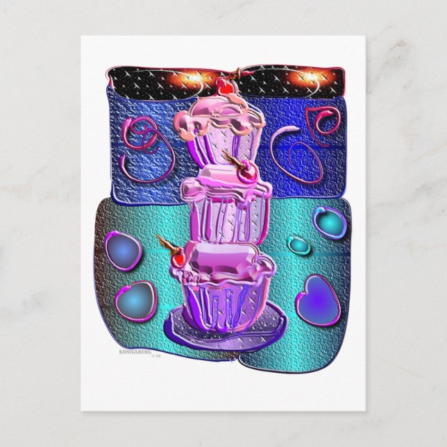 fancy cup cakes 1 postcard (Front)