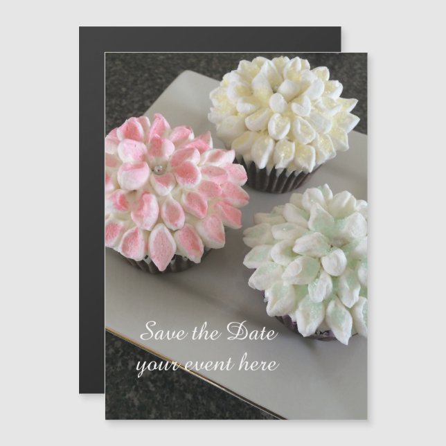 Fancy Cupcakes Event Save the Date Magnetic Invitation (Front/Back)