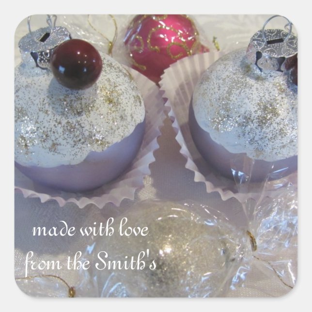 Fancy Cupcakes Square Sticker (Front)